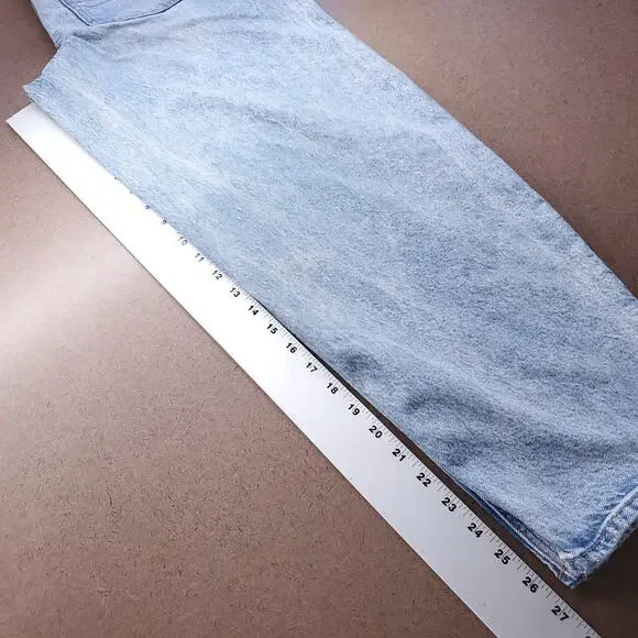 American Eagle Barrel Jeans Women 4 Blue Stone Wash Distressed Y2K - Picture 5 of 12